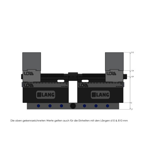 Dessin technique 81415: Makro•Grip® Ultra Set de base hauteur 109 mm, plage de serrage 40 - 410 mm