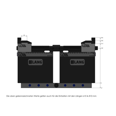 Dessin technique 81423: Makro•Grip® Ultra Set de base hauteur 189 mm, plage de serrage 40 - 410 mm