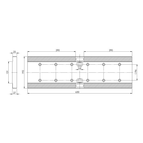 Dessin technique 81611: Makro•Grip® Ultra Fausse plaque 610 pour set de base 81600, 81615, 81623