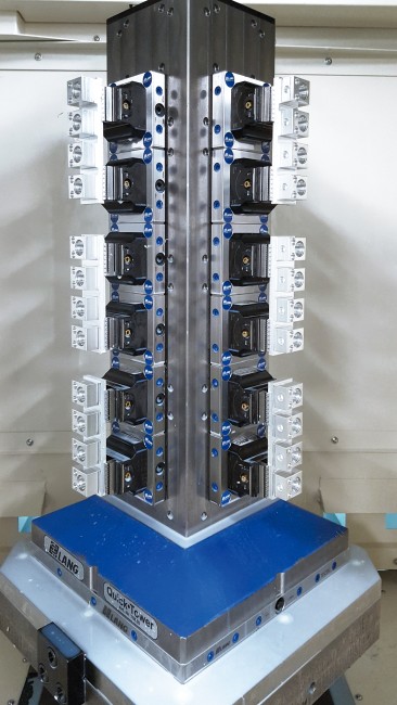 Connexion précise et solide entre l'étau de centrage et le système de serrage à point zéro		